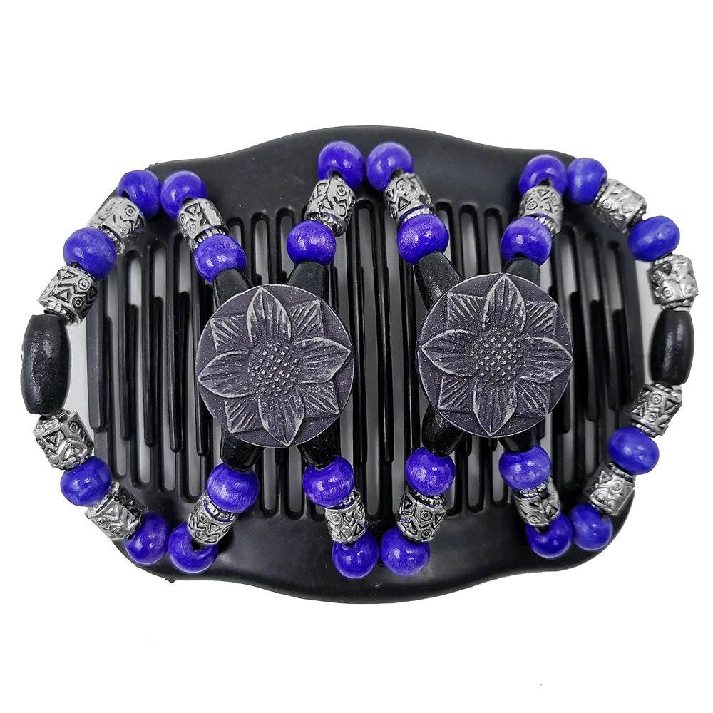Beads Hair Combs Shiny Rhinestone Beaded Hair Claws Magic Tuck Comb Updo Accessories Elastic Headwear Bun Ponytail Holder