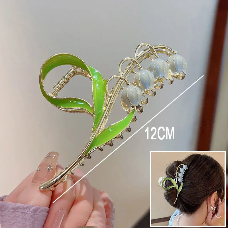 Flower Hair Claw Clip Ponytail Grab Hair Clips Shark Clip Woman Hairpins For Girl Hair Accessories Headdress
