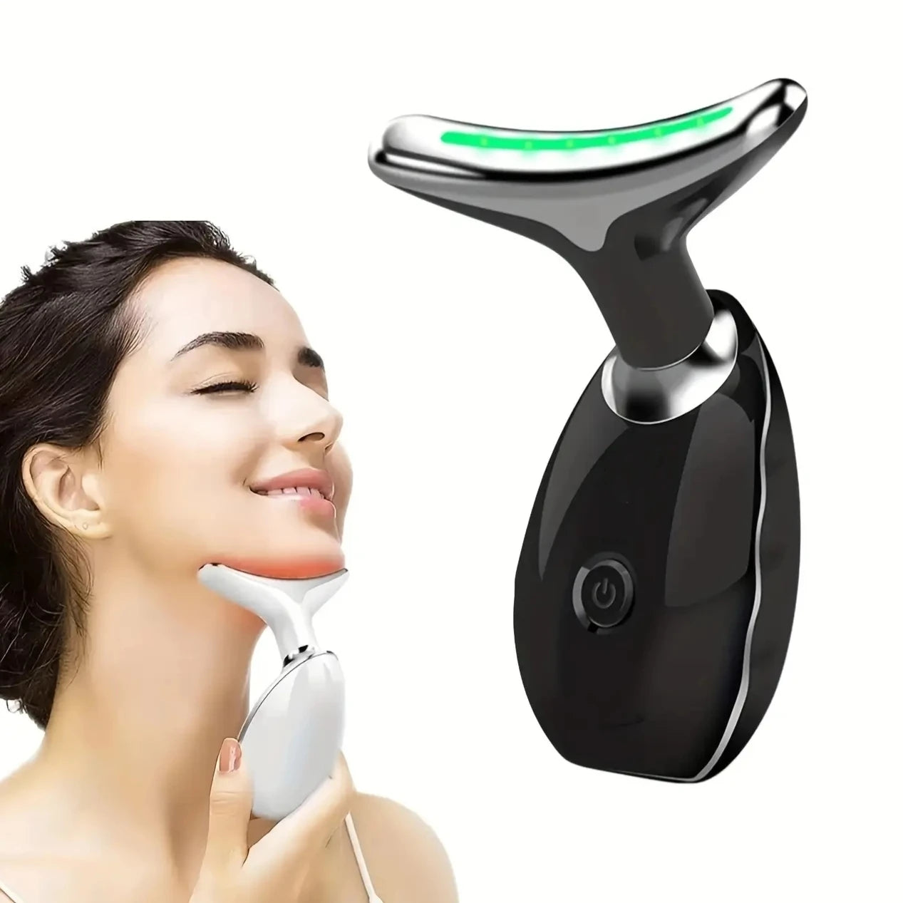 7LED Color Vibrating Neck Device neck and face skin massager, 1 piece set portable usb charging