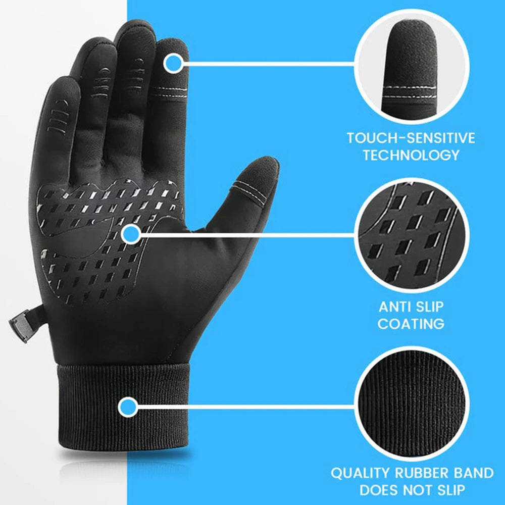 Winter Warm Cycling Gloves Skiing Windproof Gloves Waterproof