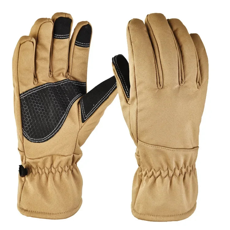 Camouflage Fleece Thickened Ski Gloves Warm Non-slip Windproof And Waterproof Touch Screen Hiking Glove