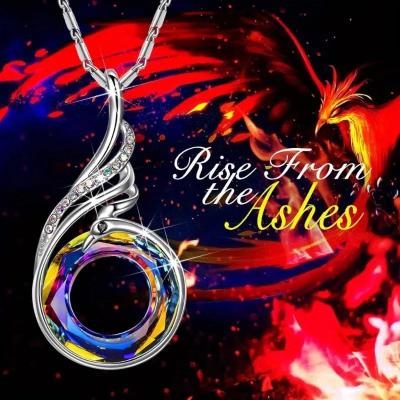 Phoenix necklace, 18"+2" necklace a symbol of good luck and new life!