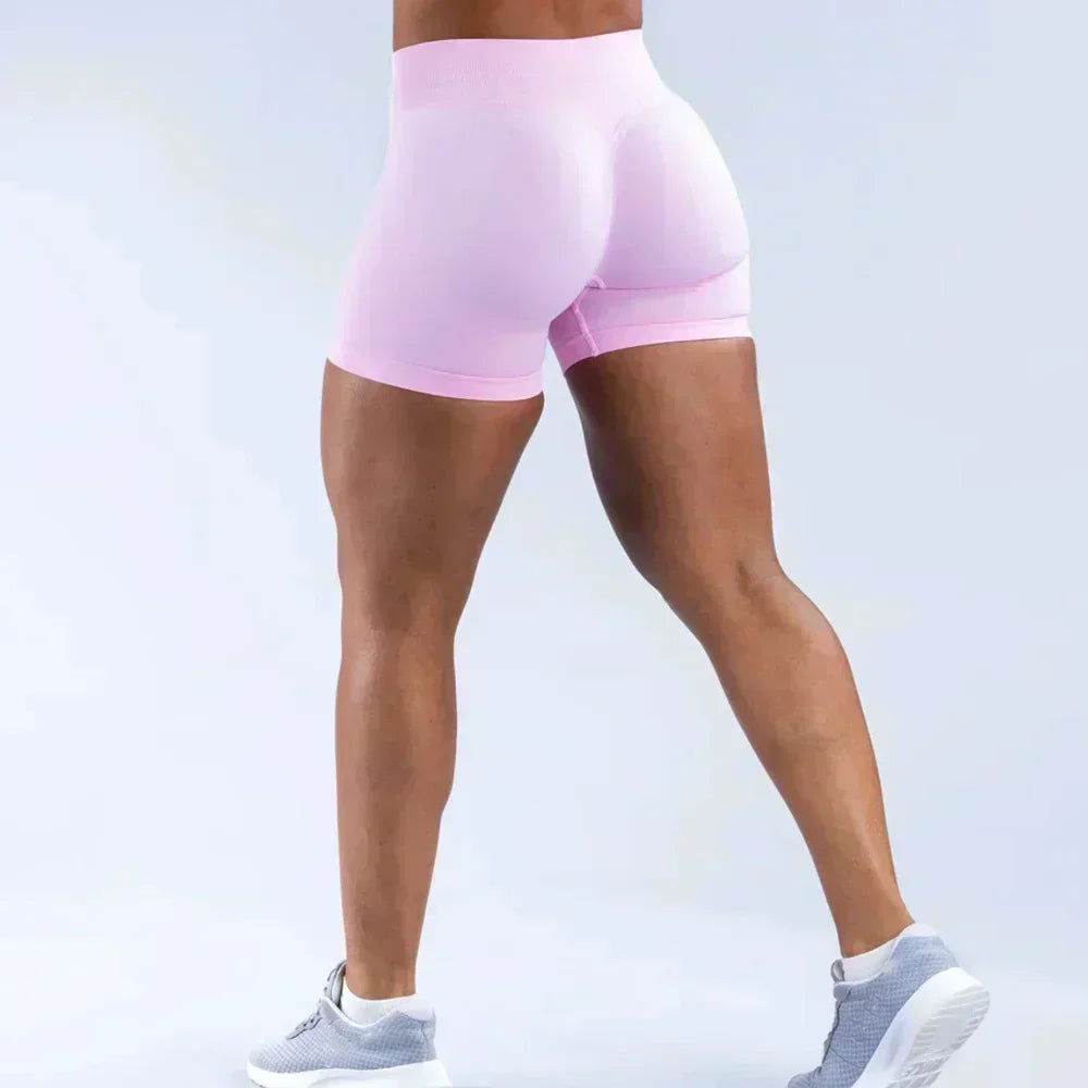 Impact Shorts 4.5 With Logo Low Ribbed Band Yoga Shorts Seamless  Workout Gym Shorts Running Shorts