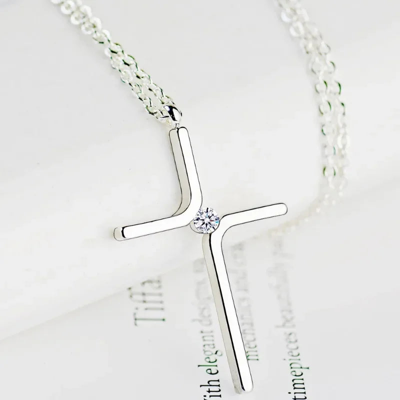 Cross Pendant  Necklace Titanium Steel Plating