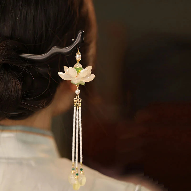 Vintage Rose Pearl Hair sticks for Women  Chinese Style Hairpin Fashion Hairpin Hair Charms Flower Hair Accessories
