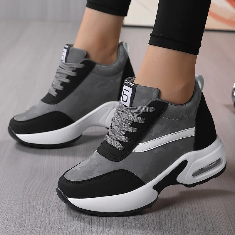 Air Cushion Sneaker Insole Increase Height  Sport Shoes High Bottom Outdoor Daily Walking Shoes