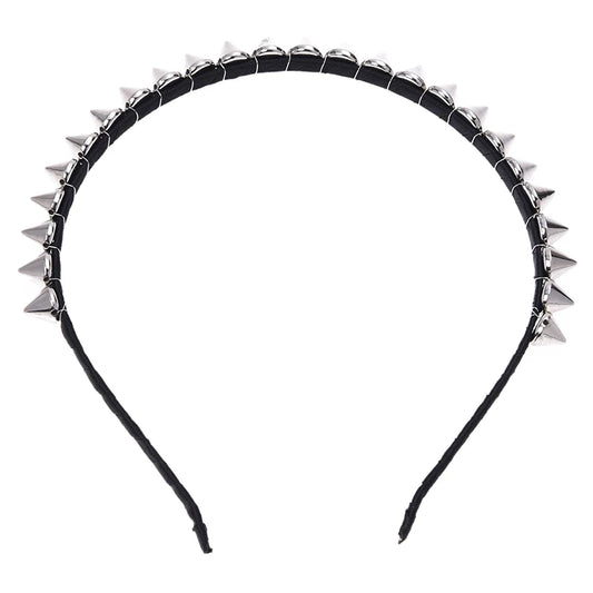 Silver Metal Stud Rivet Spike Headband Hair Head Band