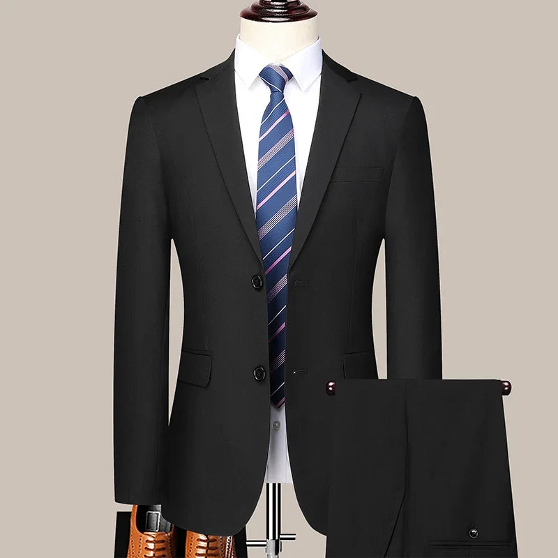 Two-button Business Suit Professional Work Formal Two-piece Set Trousers and Jacket