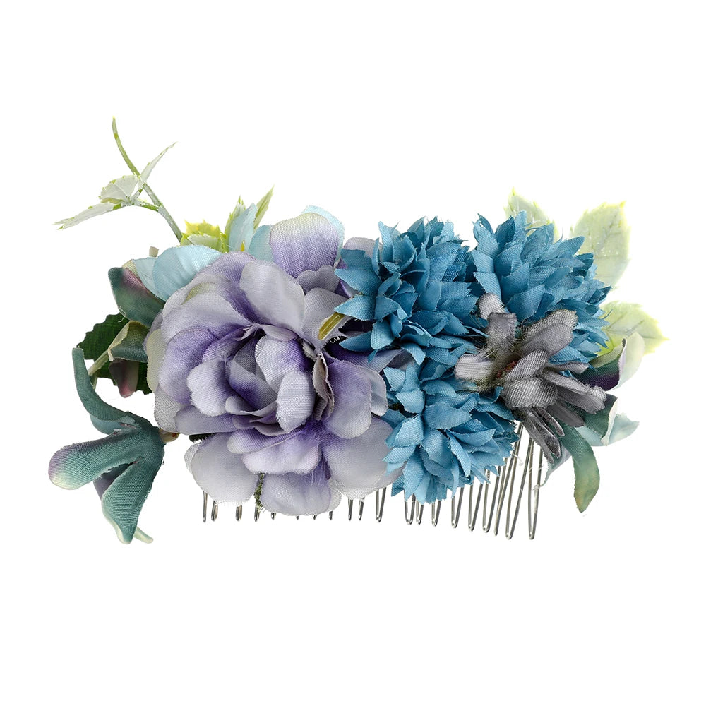 Flower Hair Comb Hairpin Bouquet Headdress Hair Combs Hair Accessories for Women Girls Floral Hairpins