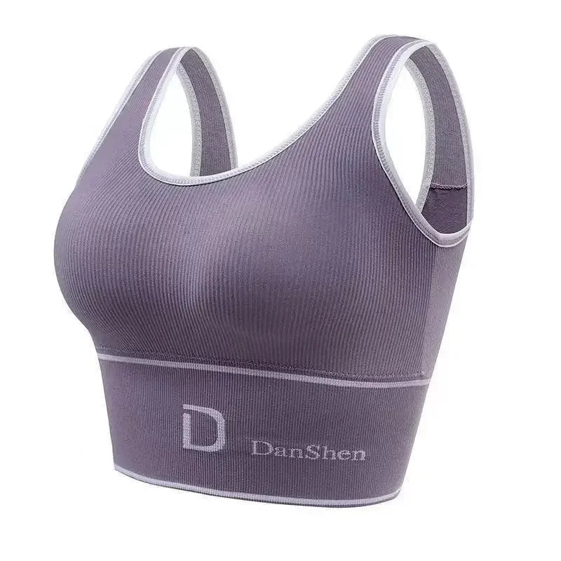 U-Shaped Women's Seamless Yoga Bra  Push Up Sports Top Shockproof Crop Top Anti-sweat Fitness Underwear All-Match Vest