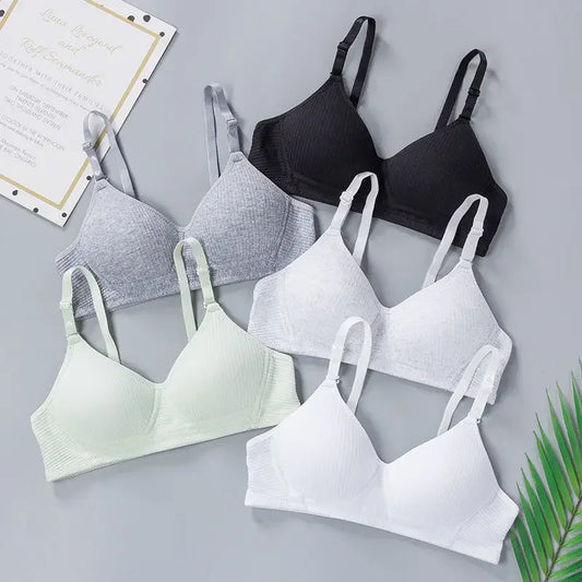 Wireless Push Up Bra Cotton Gathered Comfort V