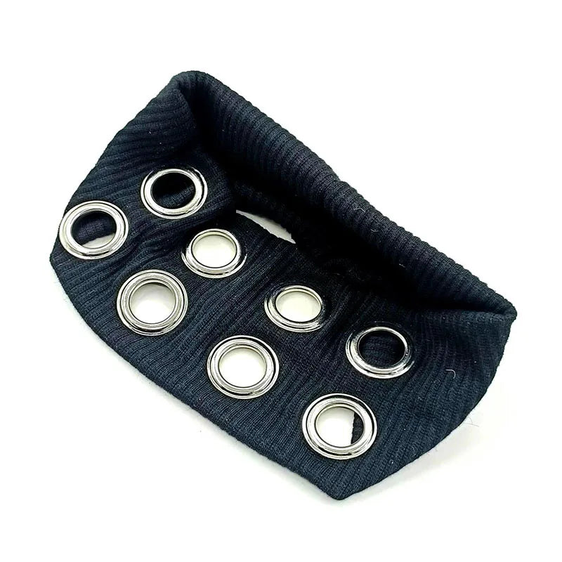 Girl Hollowed Out Eyelets Wide Elastic Headband Stretchy Metal Rock Steampunk for Sports Headbands Hair Accessories