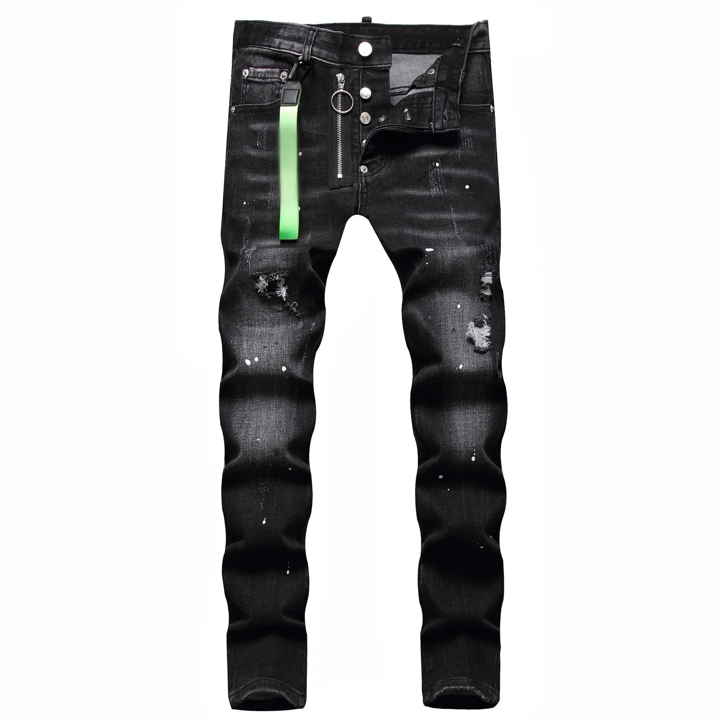 Skinny Denim Jeans Holes Jeans Italian Style Stretch Ripped Denim Pants Quality Denim Trousers