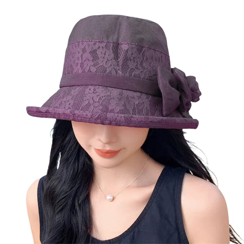 Stylish Women s Vintage Cloche Hat with Beautiful Floral Detail and Wide Brim for Summer Church Events and Outings