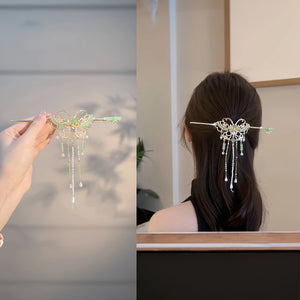 1pc Retro Chinese Butterfly Hairpin Elegant Resin Tassel Luxury Hairpin Suitable Festival Party Fashion Jewelry Hair Accessories