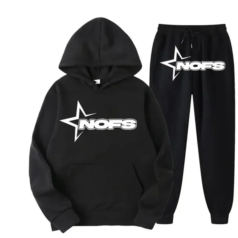 men and women of the same fashion trend hoodie casual two-piece suit jacket pants fashion brand printing logo size S-3XL