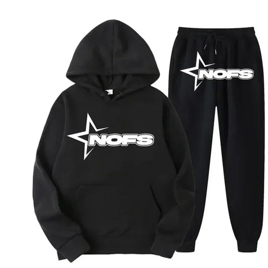 men and women of the same fashion trend hoodie casual two-piece suit jacket pants fashion brand printing logo size S-3XL