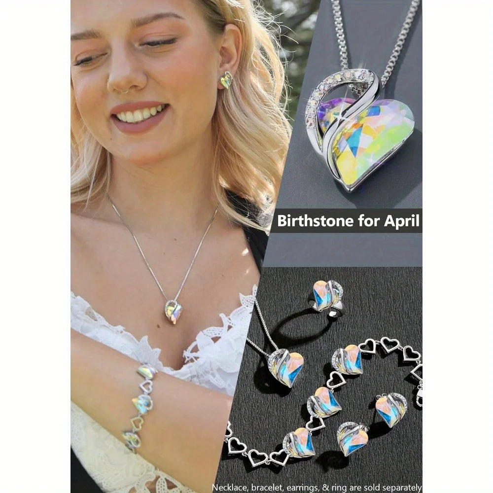 Infinity Love Heart Pendant with Crystals