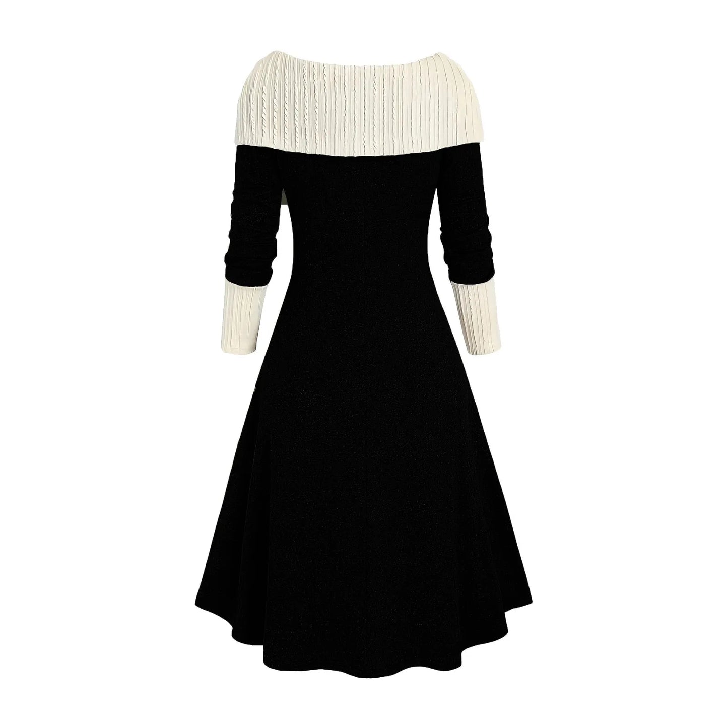 Women's Sweater Dress Cable Knitted Crew Neck Lace Up Bodycon Long Dress High Waist Party Dress