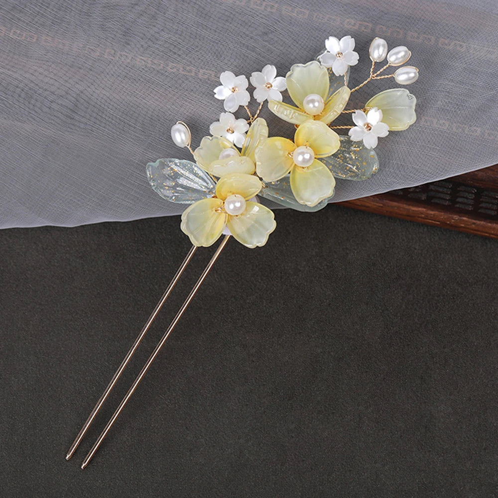 Pearl Rhinestone Flower Hairpins Hair Accessories Pearl Hairpins Flower Hair Pins Hair Ornaments Hair Stick