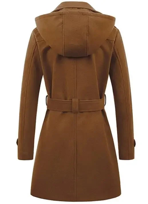Outerwear Coat  Fashion Trench Coat Double-Breasted Classic Lapel Overcoat Belted