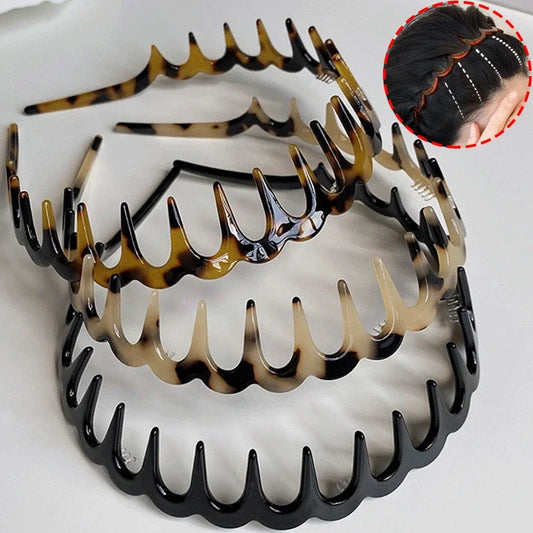 Fashion Wave Headbands for Women Solid Color Toothed Non-slip Hair Bands  Face Wash Sports Hairbands Hair Accessories