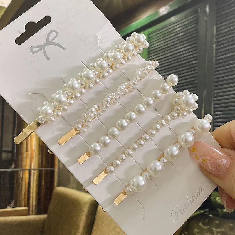 Simulated Pearl Hair Clips For Women Hairpins Geometric Hair Barrettes Fashion Hairgrip Hair Accessories