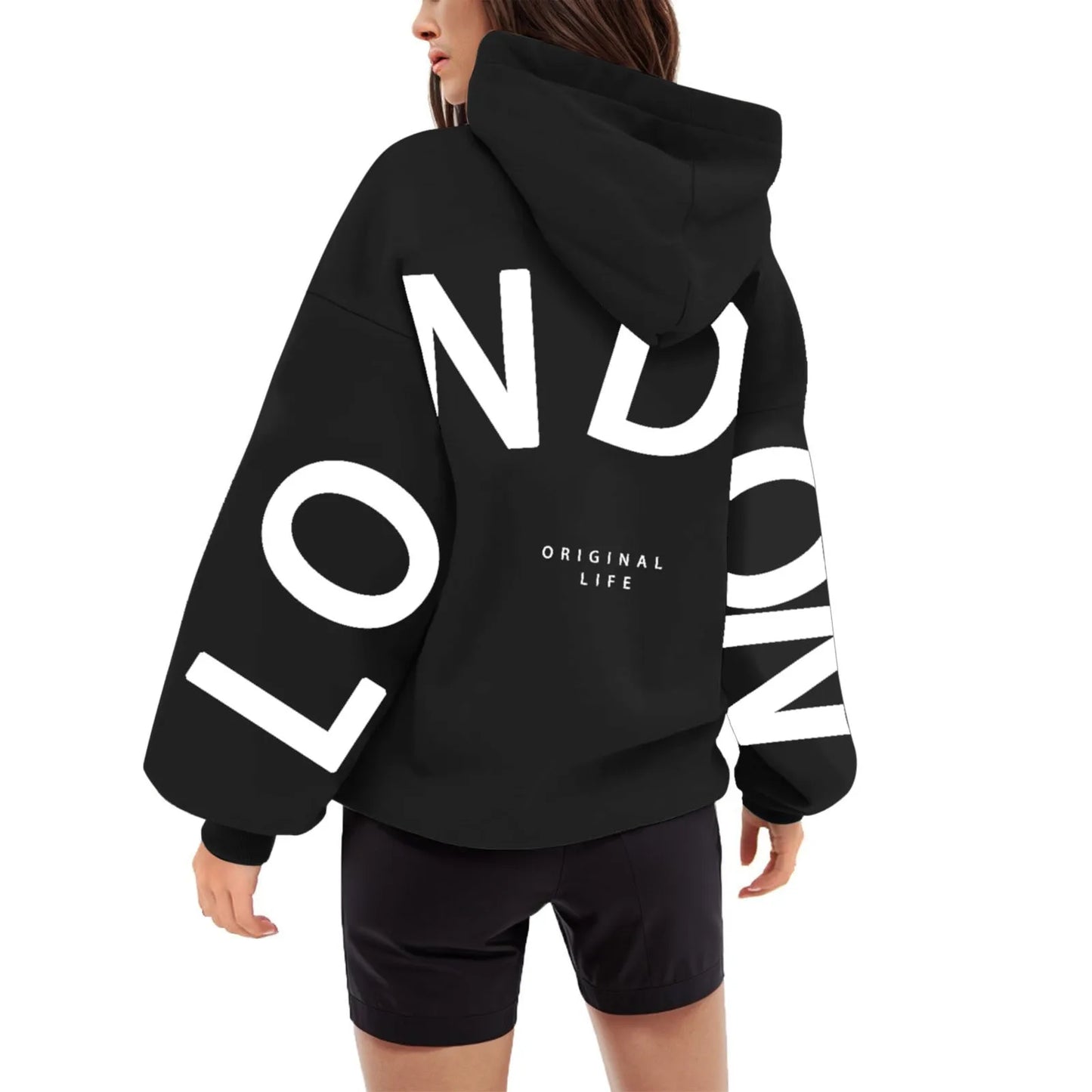 High Street Hip Hop Letter Print Women Hoodies Tops Oversize Sport Casual Long Sleeve Pullover Tops Sweatshirts