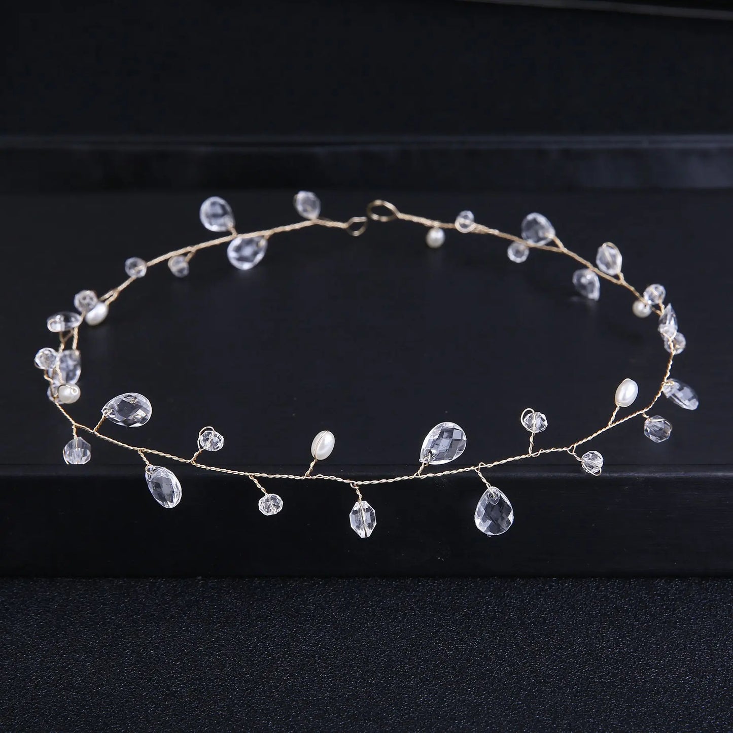Elegant Women Hair Accessories  Headband Crystal Pearl Hairband Head Ornament Ladies  Hair Jewelry