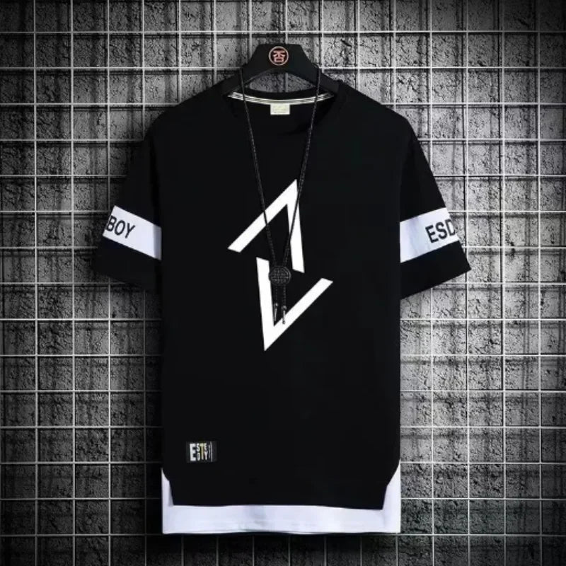 Summer set short sleeved t-shirt for men, paired with cool and trendy shorts for couples, and half sleeved clothes