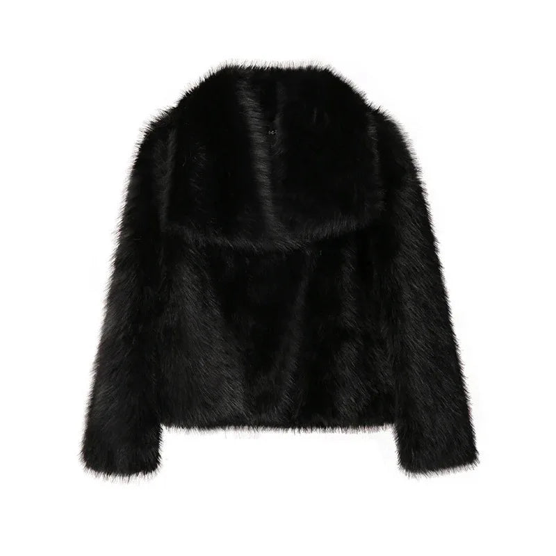 Woven Jacket For Women Loose Stand Collar Long Sleeve Coat