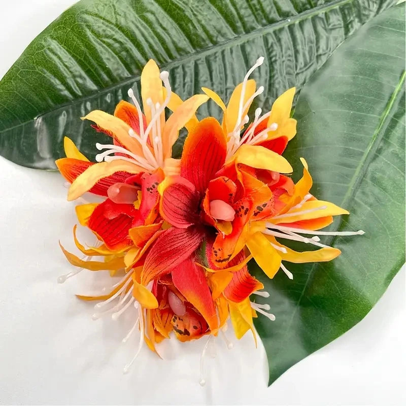 Large Sweet Equinox Flower Hair Clips Simulated Orchid Flower Hair Pins Beach Hawaii Vacation Floral Hair Clips Hair Accessories