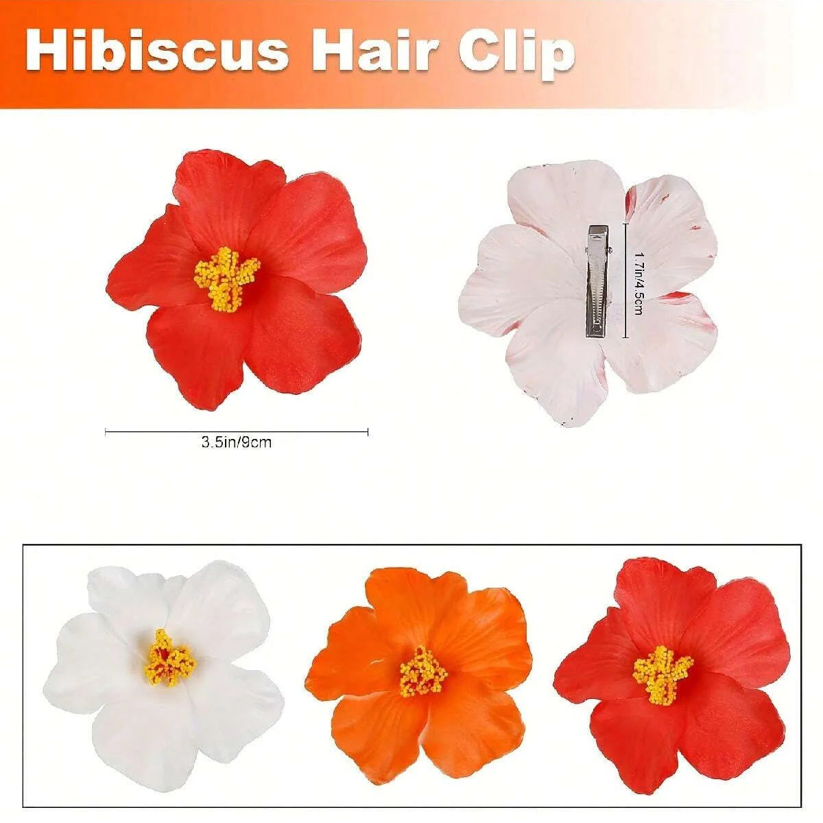 Bohemian Style Hibiscus Flower Sweet Seaside Beach Resort Style Egg Flower Hair Clip For Women