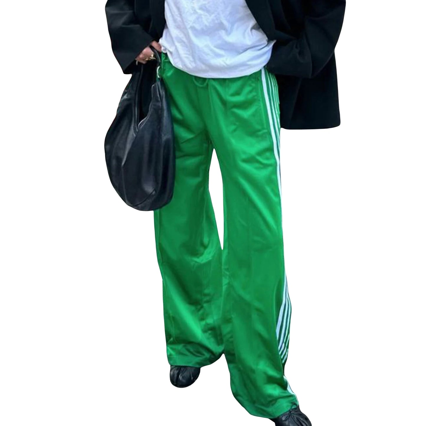 Women s High Waisted Striped Trousers with Adjustable Drawstring Waistband and Side Pockets for a Casual Chic Look