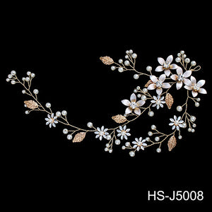 Handmade Blossom Headpiece Pearl Rhinestone Hair Bands Vine Metal Leaf Flower Headpiece Jewelry Hair Accessories