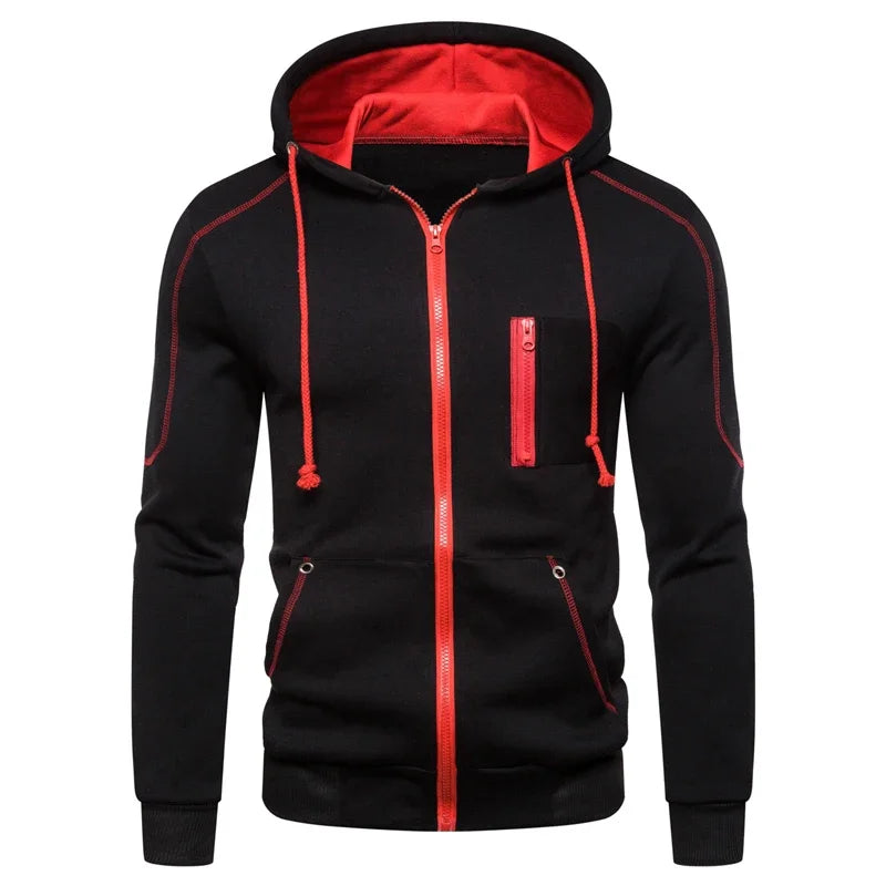 Men's Sets Wear Men's Fashion Autumn Winter Double Zipper Jacket/ Hoodie Pant Warm Tracksuit Sportwear Jogging Suits