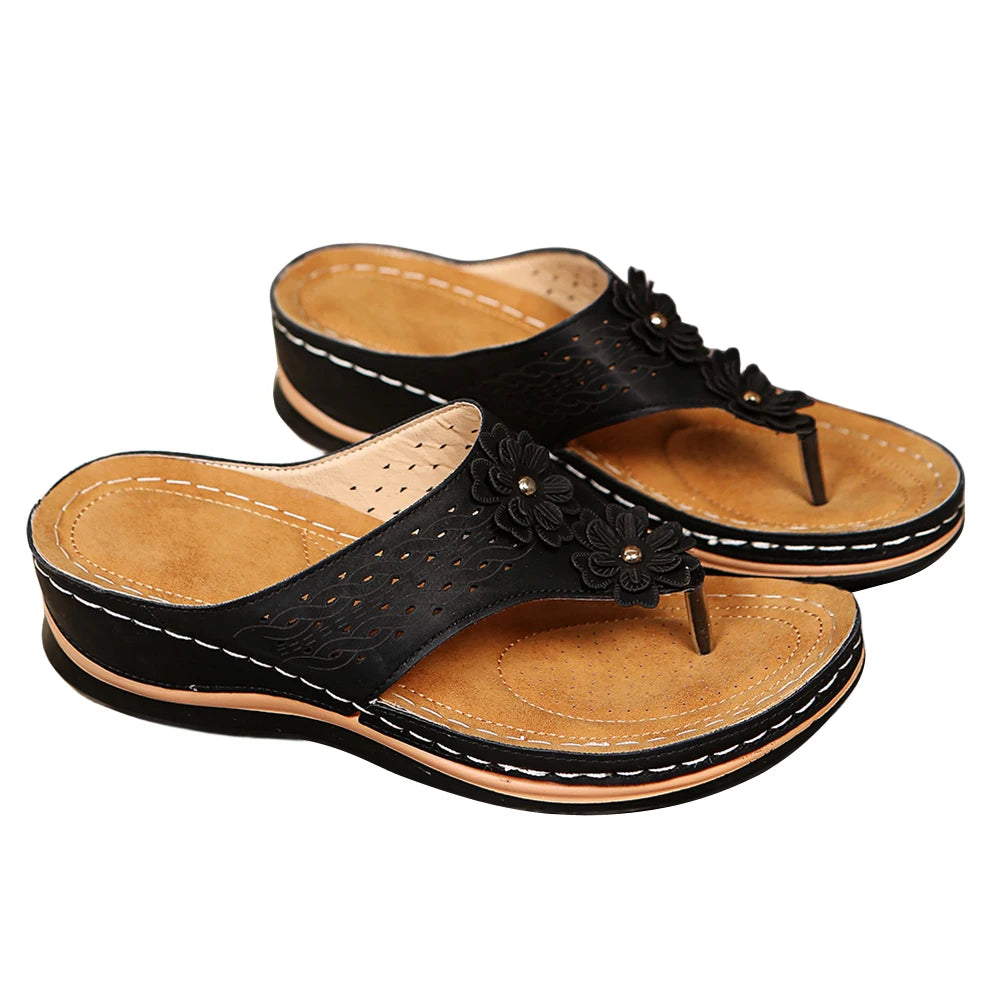 Slip-On Flip Flops Comfortable Casual Beach Sandals with Arch Support