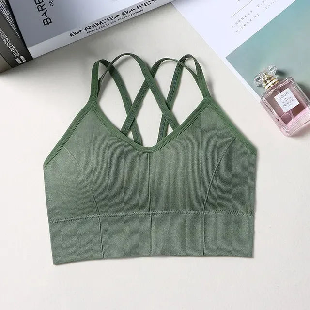 Breathable Sports Bra Anti-sweat Fitness Top Seamless Yoga Bra Shockproof Crop Top  Push up Sport Bra