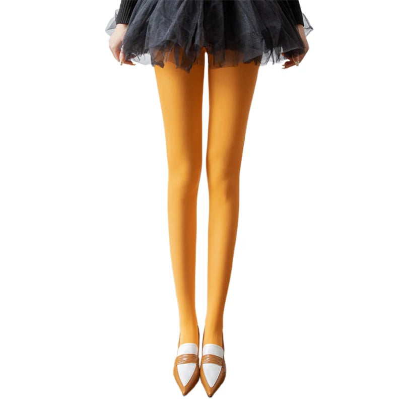 Velvet Leggings Stylish Solid Color Stretchy Tights Hosiery for Evening Outfit