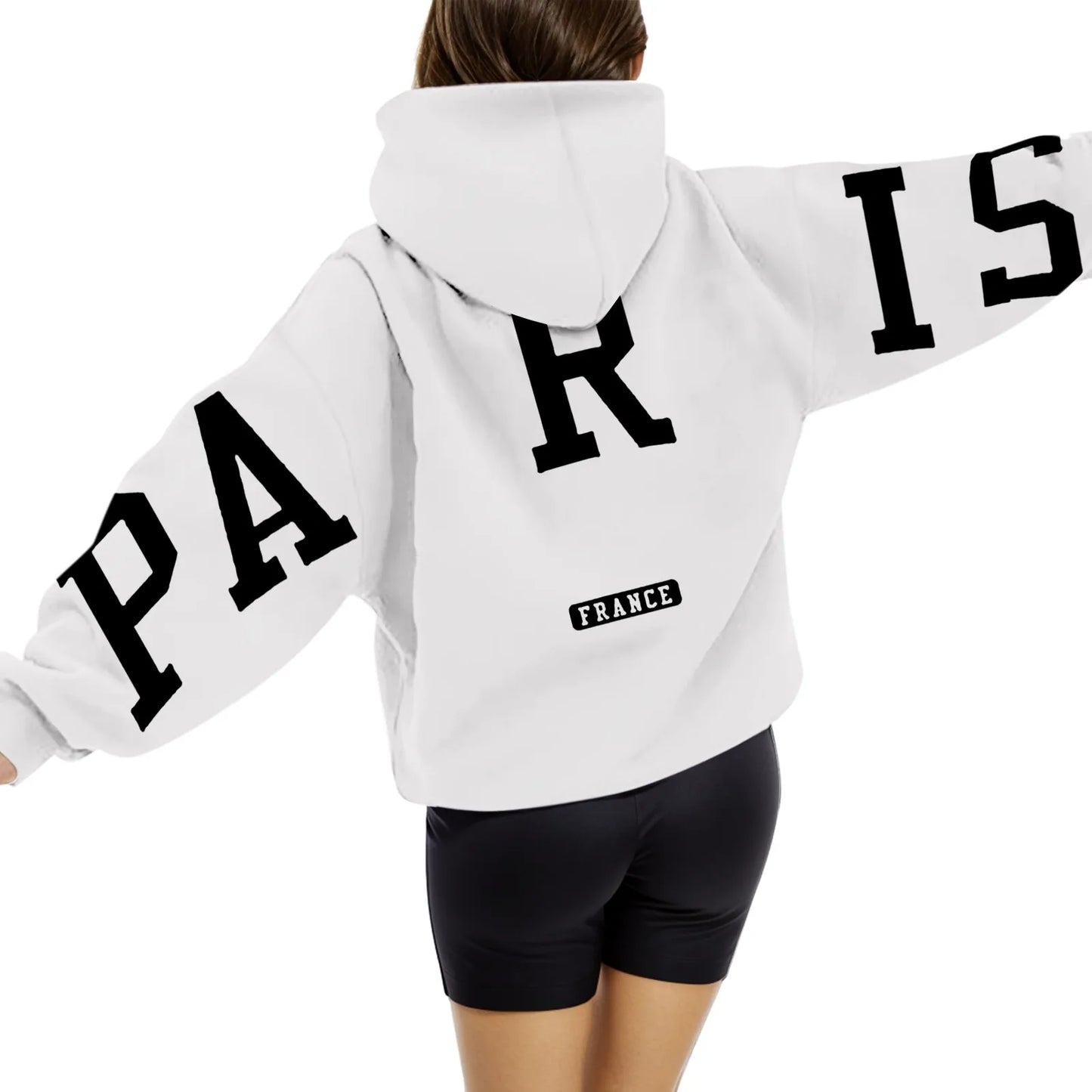 High Street Hip Hop Letter Print Women Hoodies Tops Oversize Sport Casual Long Sleeve Pullover Tops Sweatshirts