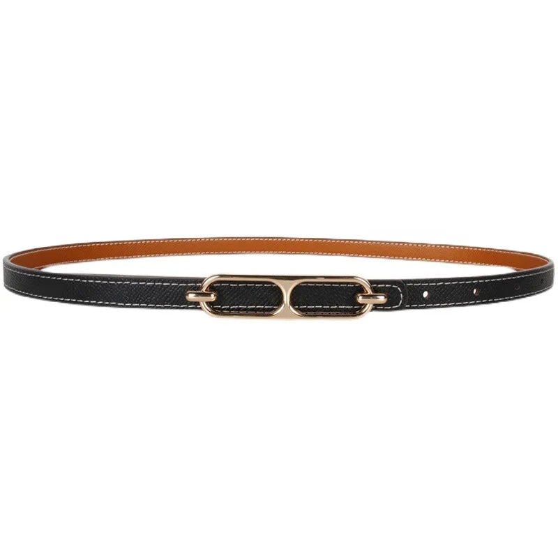 Double-sided use of women's leather belt decorated  fashion jeans wild trend luxury design top quality brand