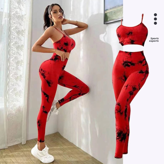Tie Dye Yoga Tracksuit Fitness Yoga Sets  Workout Bra+High Waist Leggings