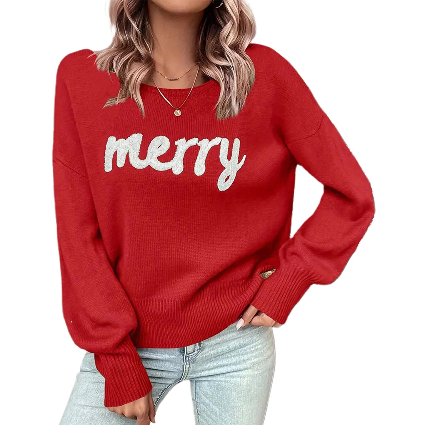 Christmas Women s Casual Sweaters with Holiday Pattern Cozy Long Sleeve Pullover Knitwear for Winter Street Style
