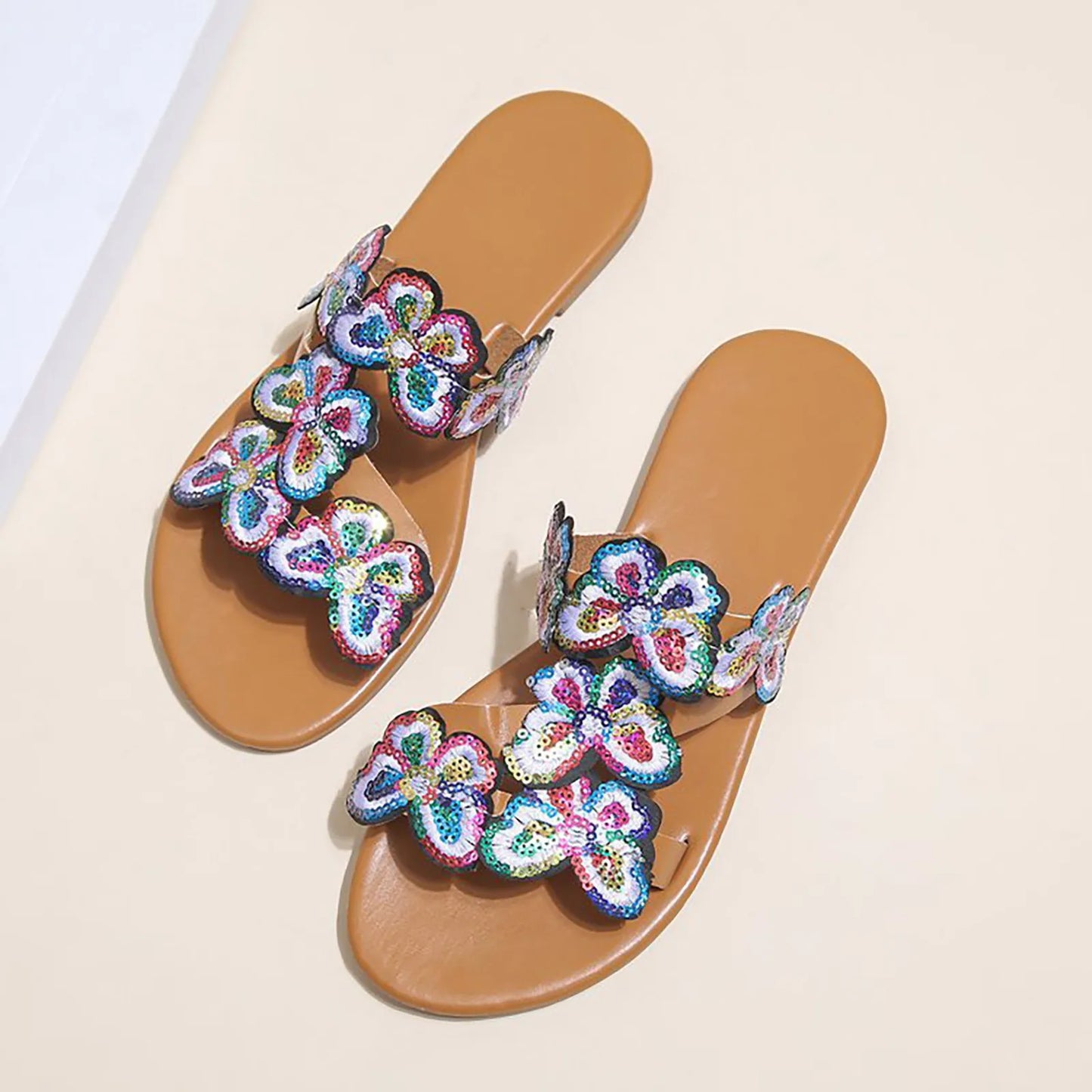 Women Sandals Women Shoes Comfortable Flat Sandals Fashionable Butterfly Lace Beach Slippers Sandals Women Dressy