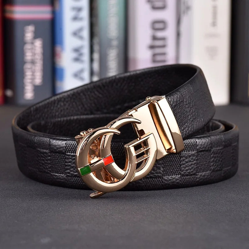 Designer fashion automatic buckle jeans high-quality material belt