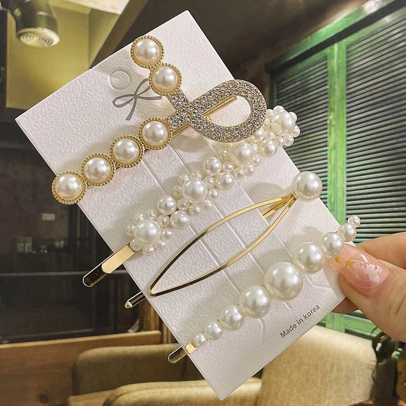 Simulated Pearl Hair Clips For Women Hairpins Geometric Hair Barrettes Fashion Hairgrip Hair Accessories