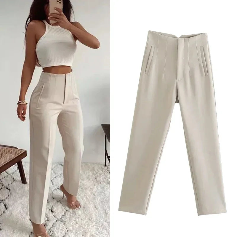 Fashion Office Wear High waist Pants for Women Formal Pants Office outfits Pencil Trousers