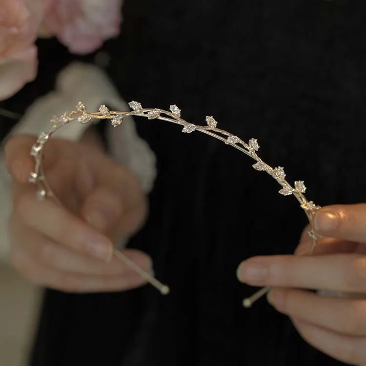 Hair Hoop Opal Headbands Sweet Silver Color Hairband Elegant Lady  Prom Hair Jewelry