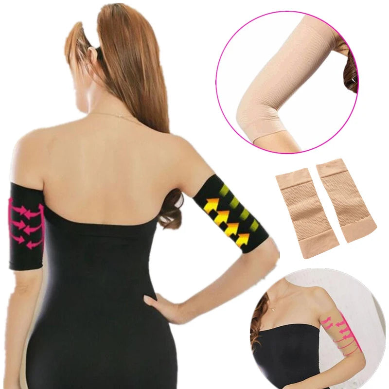 2 Pcs Women Weight Loss Thin Arm Fat Slimmer Wrap Elasticity Belt Arms Sleeve