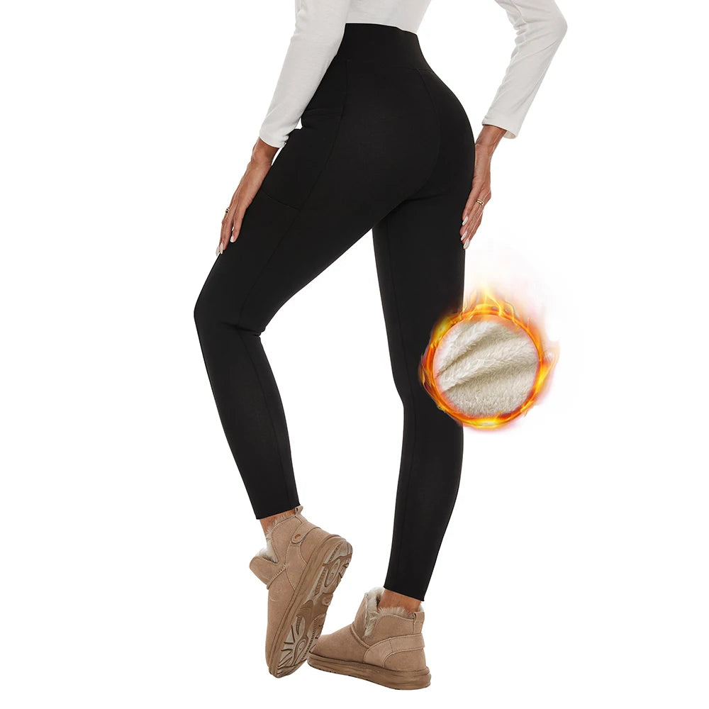 Thick Fleece Pocket legging  Thermal Leggings For Winter
